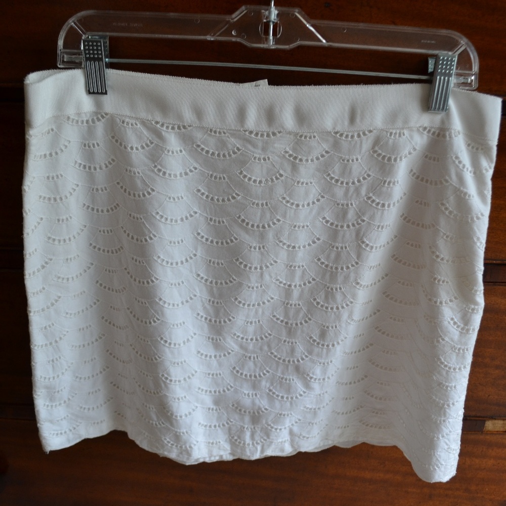 Cute Scallop Design White Skirt from J.Crew